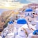 Homes called cave houses overlooking the Mediterranean Sea in Santorini, Greece
